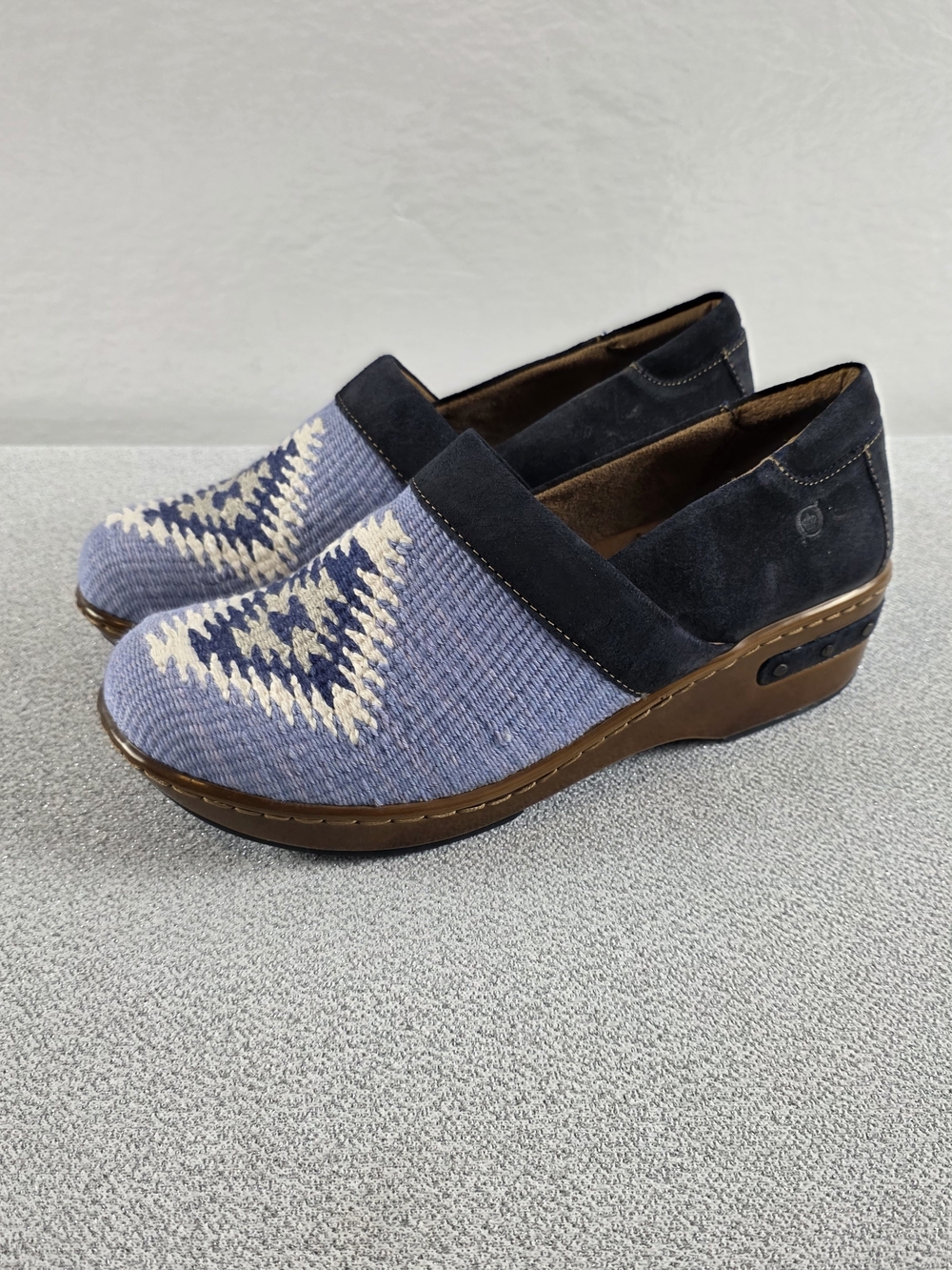 Born Bailie Southwestern Blanket Motif Clogs Blue Women's 10 - Picture 2 of 10